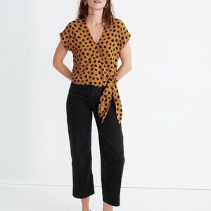 Madewell Sash-Tie Wrap Top in Painted Spots